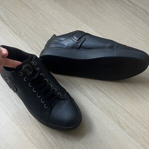Versace black leather sneakers
